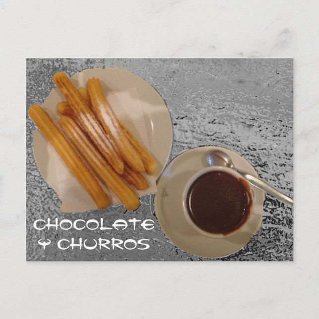 Chocolate Caliente con Churros Vykort (Framsida)