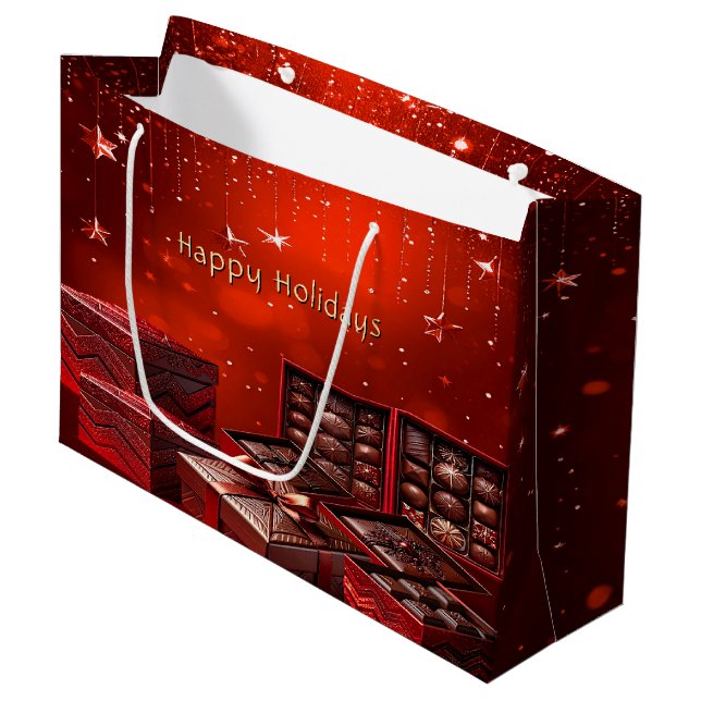 Chocolate Candy Christmas Holiday Gift Bag (Framsidan Vinklad)