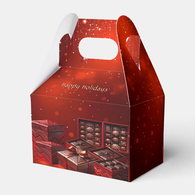 Chocolate Candy Christmas Holiday Gift Box Presentaskar (Baksidan Sidan)