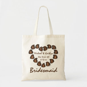 Chocolate Candy Heart Personlig Bridesmaid Gift Tygkasse