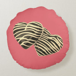 Chocolate candy-hjärtan söt rosa kärlek rund kudde