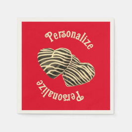 Chocolate candy hjärtröd söt kärlek pappersservett