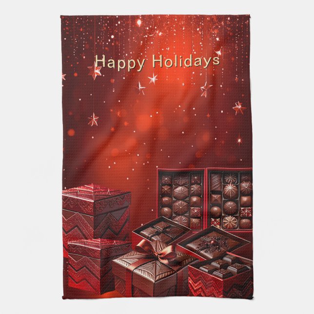 Chocolate Candy Holiday Kitchen Towel Kökshandduk (Vertikal)