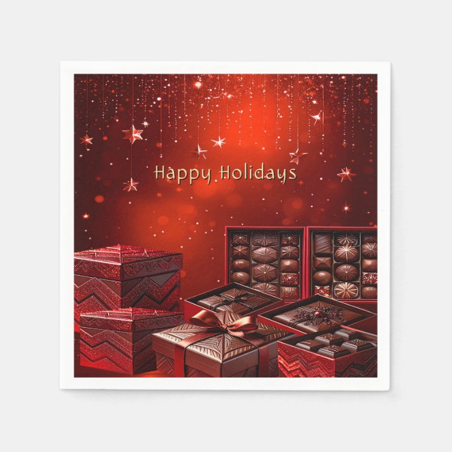 Chocolate Candy Holiday Napkin Pappersservett (Framsidan)