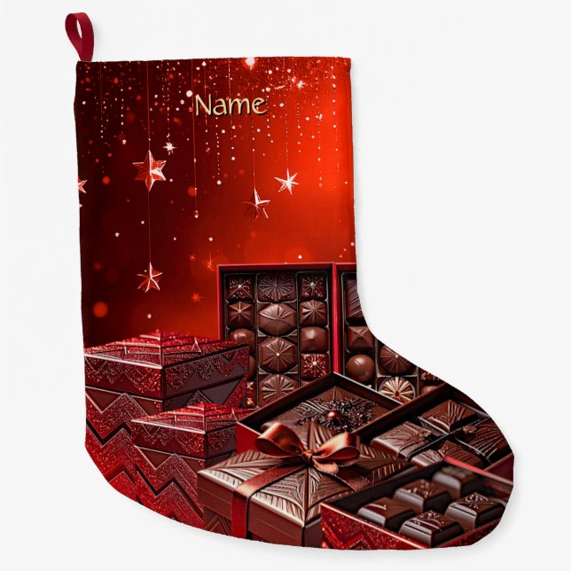 Chocolate Candy Holiday Stocking Stor Julstrumpa (Framsidan)