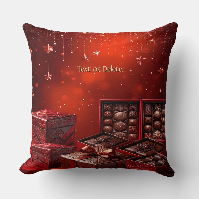 Chocolate Candy Holiday Throw Pillow Kudde (Framsida)