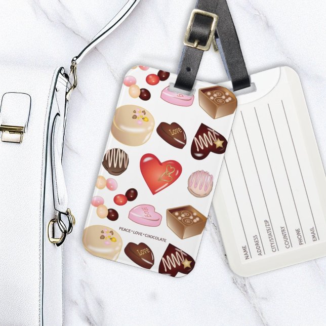 Chocolate Candy Konectionery Heart Mönster Bagagebricka (Skapare uppladdad)