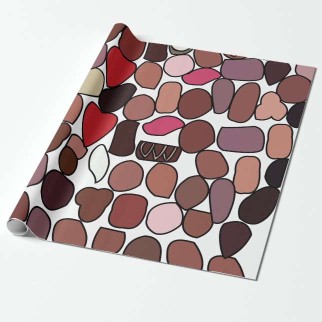 Chocolate Candy Konfetionery Birthday Presentpapper (Utrullad)