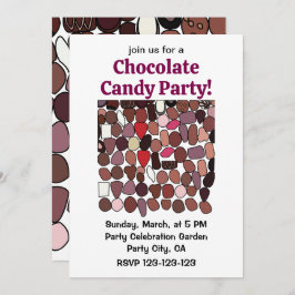 Chocolate Candy Konfetionery Firande Party Inbjudningar