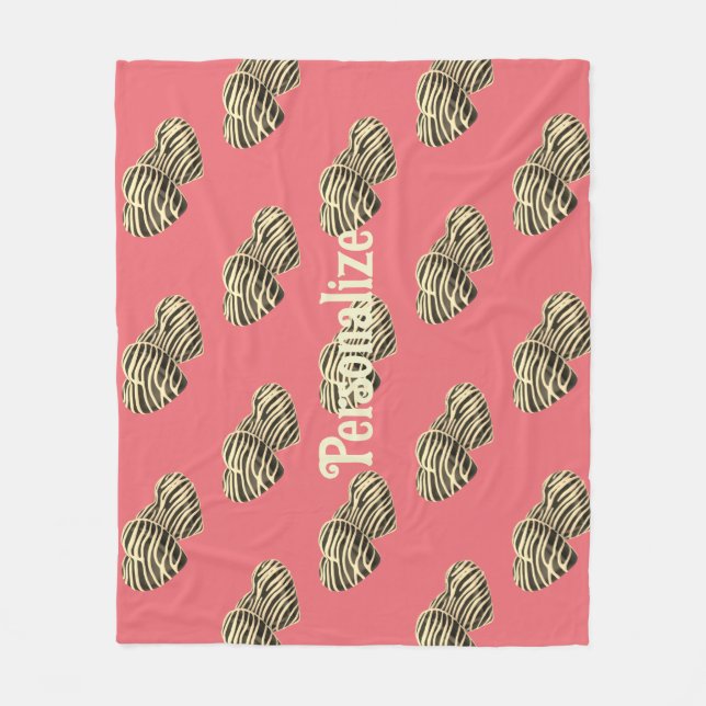 Chocolate candy-rosa romantic Söt kärlek Fleecefilt (Framsidan)