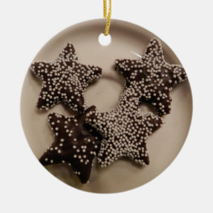 Chocolate Candy STars Julgransprydnad Keramik