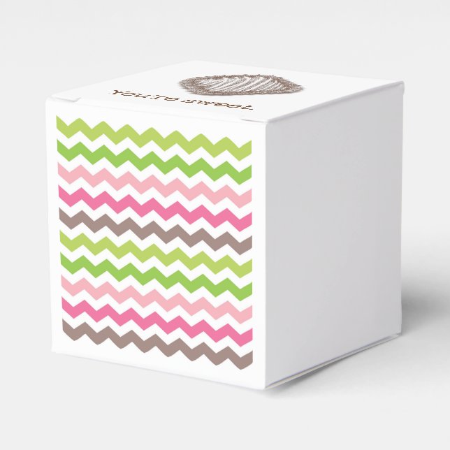 Chocolate Candy Truffle med Chevron Rand Presentaskar (Framsidan Sidan)