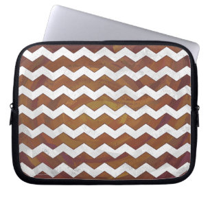 Chocolate Carmel Swirl Chevron Mönster Laptop Fodral