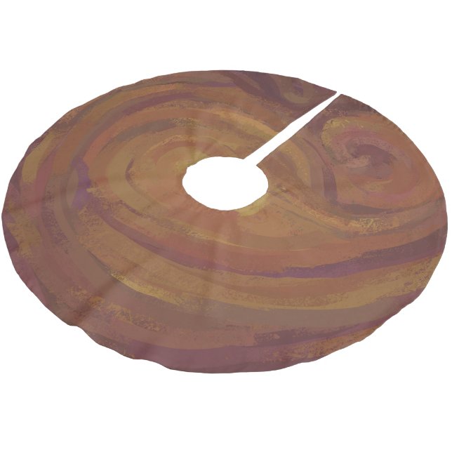 Chocolate Carmel Swirl Julgransmatta Borstad Polyester (Vinklad)