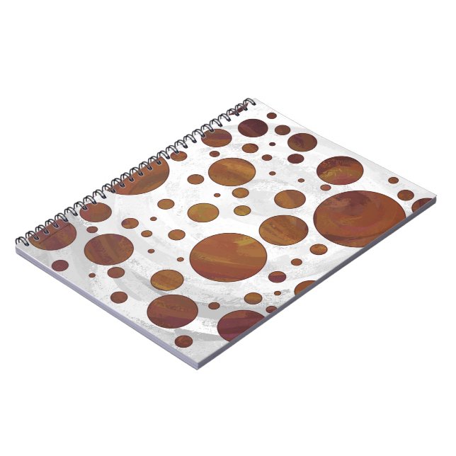 Chocolate Carmel Swirl Polka Dot Anteckningsbok Med Spiral (Vänstra Sidan)