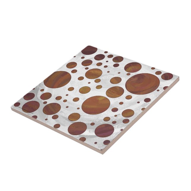 Chocolate Carmel Swirl Polka Dot Kakelplatta (Sidan)