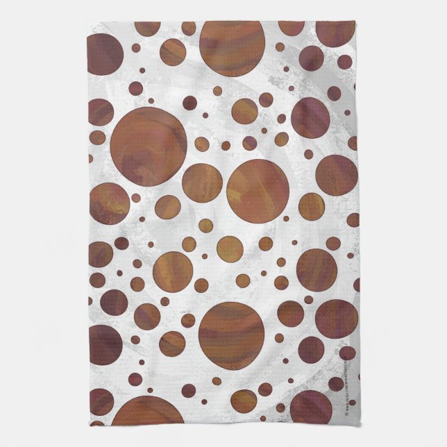 Chocolate Carmel Swirl Polka Dot Kökshandduk (Vertikal)