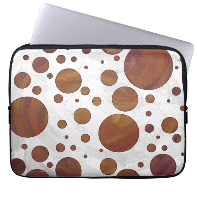 Chocolate Carmel Swirl Polka Dot Laptop Fodral (Framsidan)
