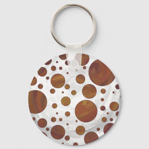 Chocolate Carmel Swirl Polka Dot Nyckelring