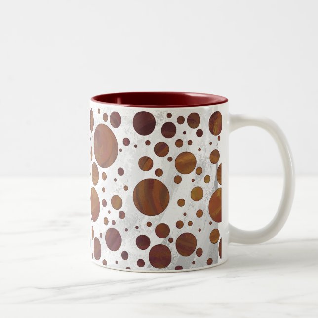Chocolate Carmel Swirl Polka Dot Två-Tonad Mugg (Höger)