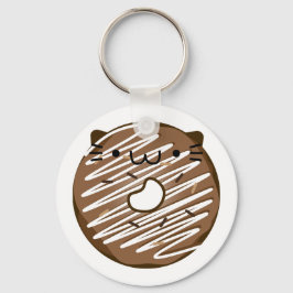 Chocolate Cat Donut Keychain Nyckelring