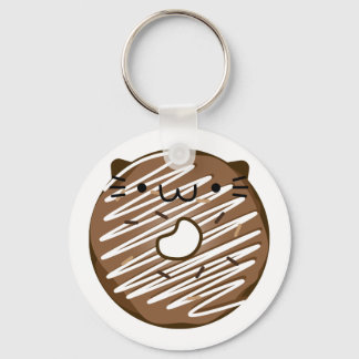 Chocolate Cat Donut Keychain Nyckelring