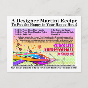 Chocolate Cherry Cordial Martini Recipe Postcard Vykort