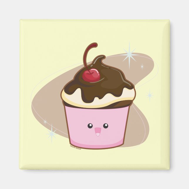 Chocolate Cherry Cuptårta Magnet (Framsidan)