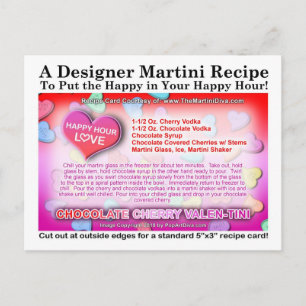 Chocolate Cherry Valentine Martini Recipe-vykort Vykort