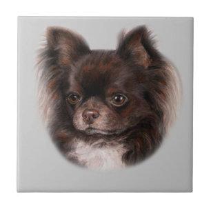 Chocolate Chihuahua, färgad av Hand Kakelplatta