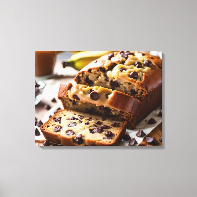 Chocolate Chip Banana Bread Canvastryck (Framsida)