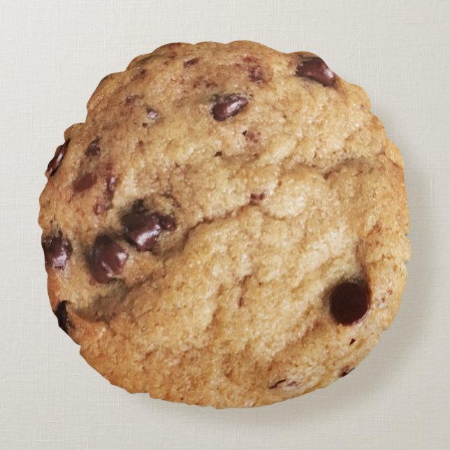 Chocolate Chip Cookie Älskare Rund Kudde (Framsidan)
