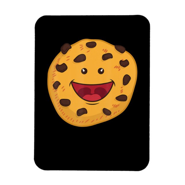 Chocolate Chip Cookie Ansikte | Halloween-produkt Magnet (Vertikal)