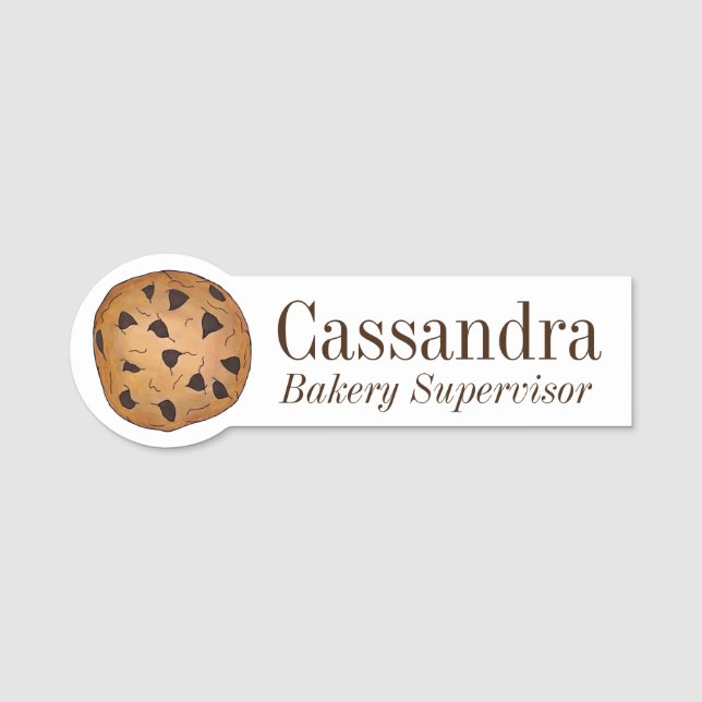 Chocolate Chip Cookie Bakery Baking Bakery Chef Namnbricka (Framsida)