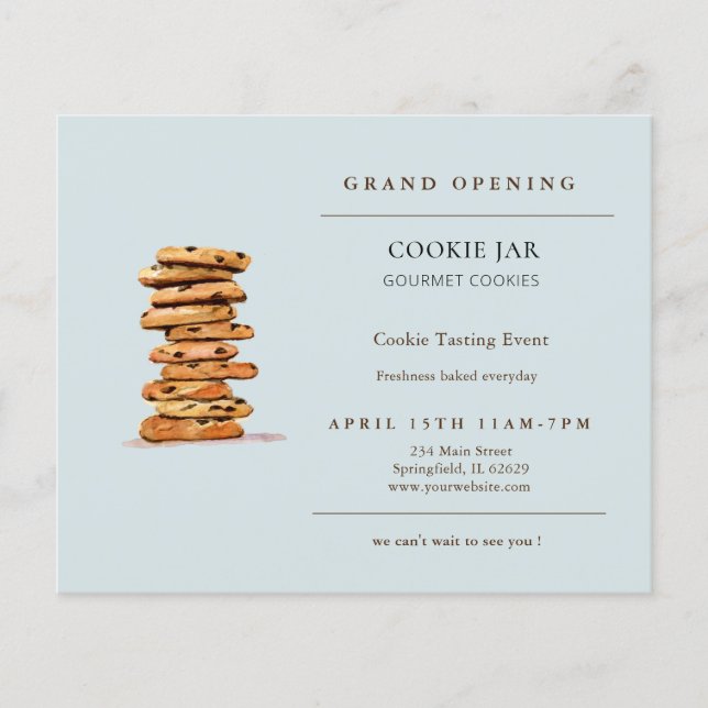 Chocolate chip cookie Bakery Grand Open Flyer (Framsidan)