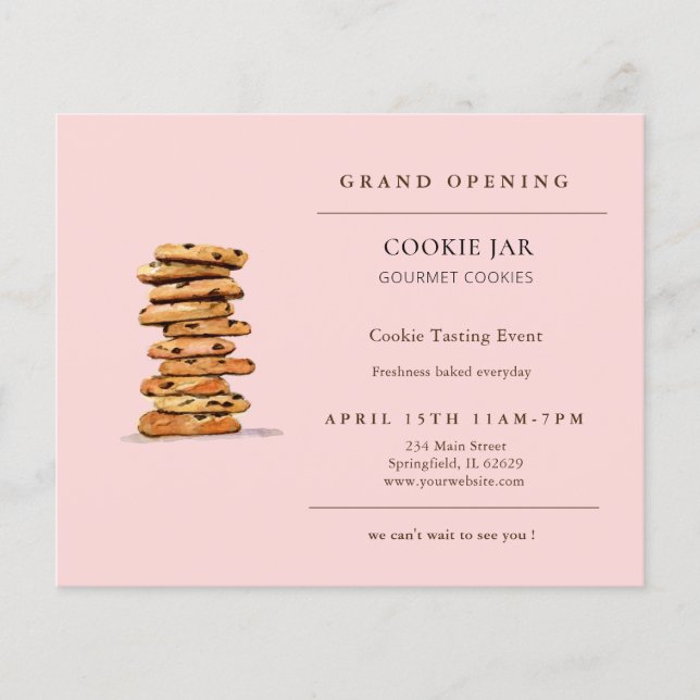 Chocolate chip cookie Bakery Grand Open Flygblad (Framsidan)