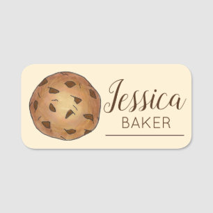 Chocolate Chip Cookie Bakery Pastry Chef Dessert Namnbricka