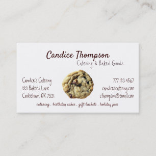Chocolate Chip Cookie Baking Services Visitkort