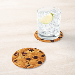 Chocolate Chip Cookie-bild Underlägg Papper Rund