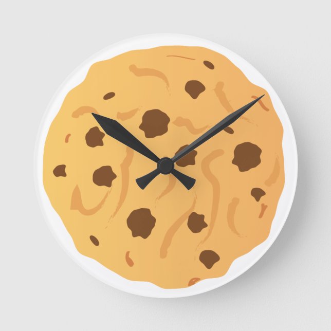 Chocolate Chip Cookie Clock Rund Klocka (Framsida)