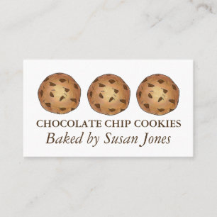 Chocolate Chip Cookie Cookies Baky Food Visitkort