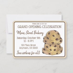 Chocolate Chip Cookie Dough Bageri Storöppning Inbjudningar