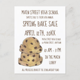 Chocolate Chip Cookie Dough Bake Sale Cookies Inbjudan Vykort