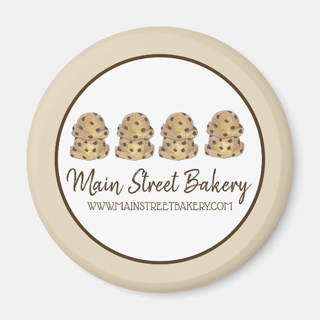 Chocolate Chip Cookie Dough Bakery Pastry Chef Magnet (Framsidan)