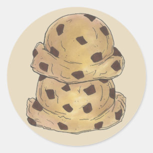 Chocolate Chip Cookie Dough Bakery Pastry Chef Runt Klistermärke