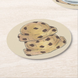 Chocolate Chip Cookie Dough Bakery Pastry Chef Underlägg Papper Rund