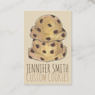 Chocolate Chip Cookie Dough Bakery Pastry Chef Visitkort