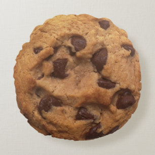 Chocolate Chip Cookie Funny-utseende Rund Kudde
