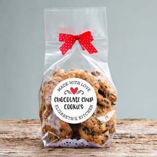 Chocolate Chip Cookie gjord med kärlek Sticker Runt Klistermärke