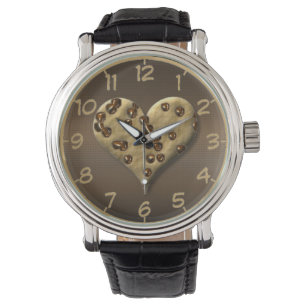Chocolate Chip Cookie Heart Wrist Watch Armbandsur
